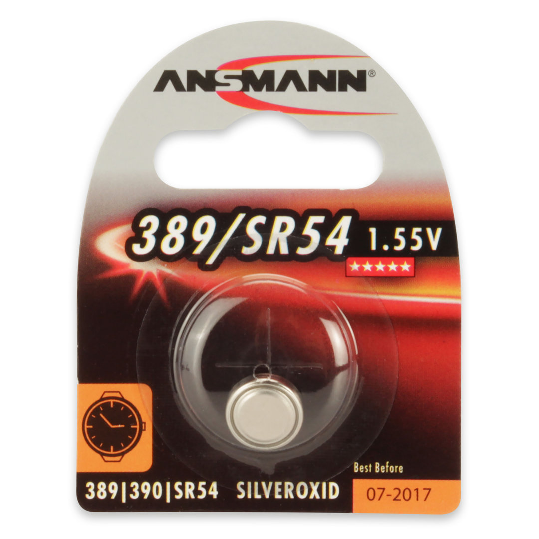 Pile bouton oxyde d'argent ANSMANN 389/390 - SR54