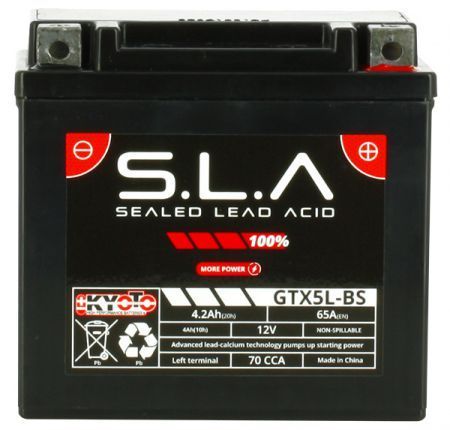 Batterie KYOTO SLA YTX5 L-BS prête à l'emploi