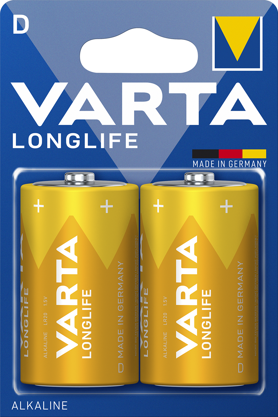 Blister de 2 Piles 1.5v VARTA LR20/D Long Life