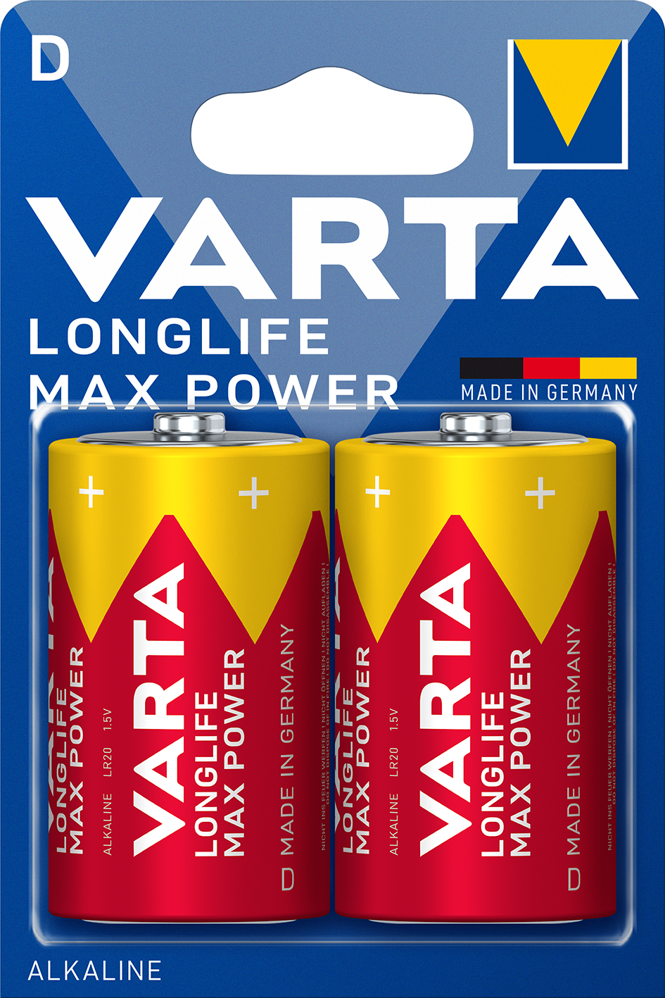 Blister de 2 Piles 1.5v VARTA LR20/D Maxi Power